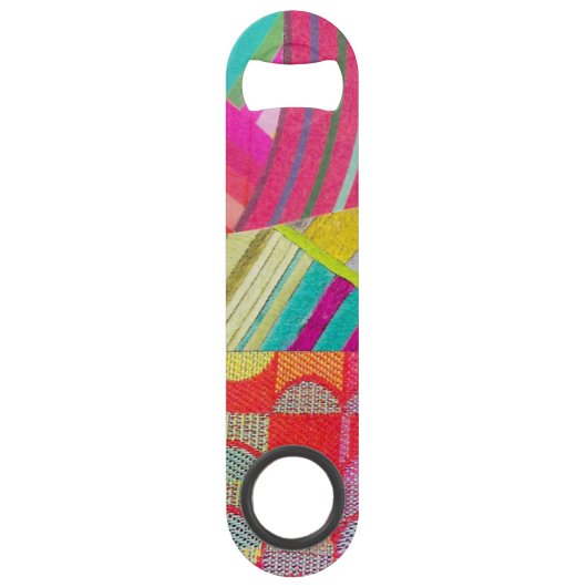 D staat voor diagonalen en curven collage speed flessenopener (Voorkant)