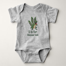 D staat voor Dinosaur Kale - Green Veggie Alphabet Romper