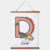 D staat voor: dinosaurus hangend wandkleed (Voorkant)