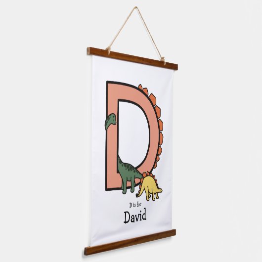 D staat voor: dinosaurus hangend wandkleed (Gebogen)