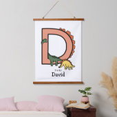 D staat voor: dinosaurus hangend wandkleed (Slaapkamer)