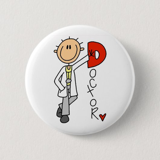 D staat voor Dokter Ronde Button 5,7 Cm (Voorkant)