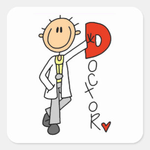 D staat voor Dokter Vierkante Sticker