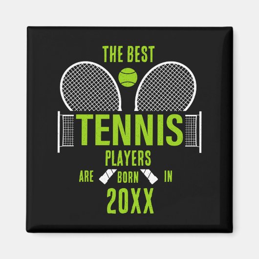 D Tennis Birth Year Name Birthday  Magneet (Voorkant)
