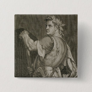 D. Titus Vespasian Emperor van Rome 79-81 AD engra Vierkante Button 5,1 Cm