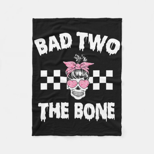 D Twee De Bone Verjaardag 2e Halloween 2 jaar oud Fleece Deken (Voorkant)