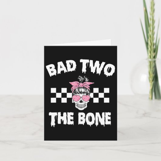 D Twee De Bone Verjaardag 2e Halloween 2 jaar oud Kaart (Voorkant)