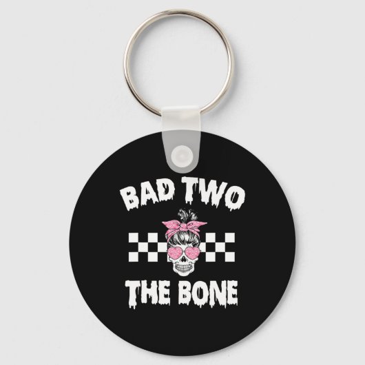 D Twee De Bone Verjaardag 2e Halloween 2 jaar oud Sleutelhanger (Voorkant)