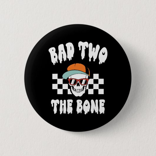 D Twee Het Bone Grappige 2e Verjaardag Halloween S Ronde Button 5,7 Cm (Voorkant)