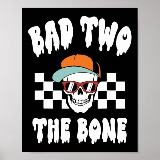 D Two The Bone Grappige 2e Verjaardag Halloween Sk Poster (Voorkant)