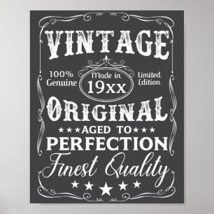 D Verjaardag Vintage Verouderd Tot In De Perfectie Poster