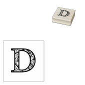 D Verlichte Monogram Houten Kunstzegel Rubberstempel (Gestempeld)