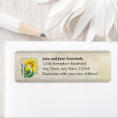 D voor Daffodil Flower Monogram Adresetiketten Etiket (Insitu)
