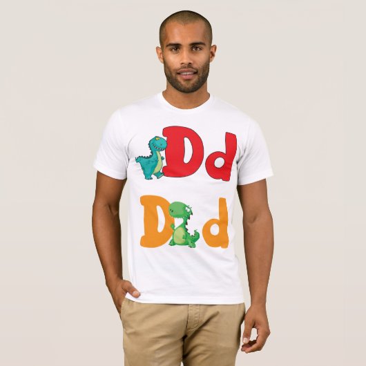 D voor Dinosaur Mannen T-Shirt (Voorkant volledig)