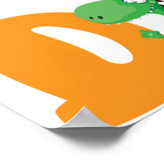 D Voor Dinosaur Poster (Hoek)