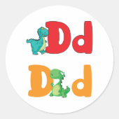 D voor Dinosaur-Stickers Ronde Sticker (Voorkant)