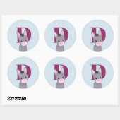 D voor Donkey Ronde Sticker (Vel)