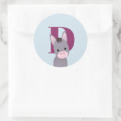 D voor Donkey Ronde Sticker (Tas)