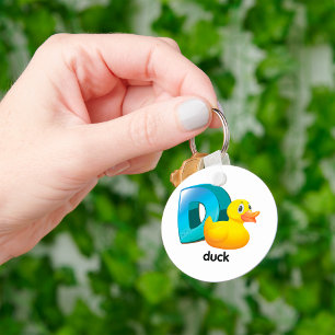 D voor Duck Alfabet Helder Letter Sleutelhanger