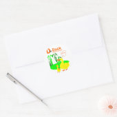 D voor Duck Ronde Sticker (Envelop)