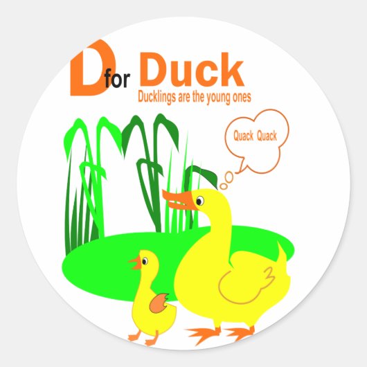 D Voor Eend Ronde Sticker (Voorkant)