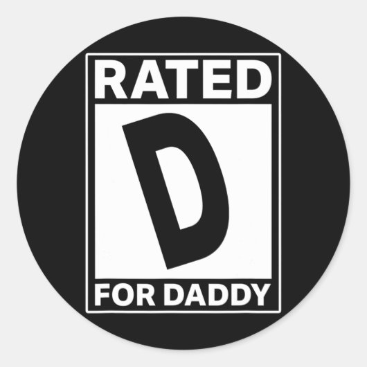 D voor papa grappige vaders dag ronde sticker (Voorkant)