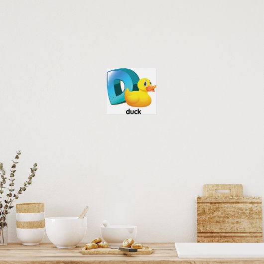 D voor Poster van de Duck (Keuken)