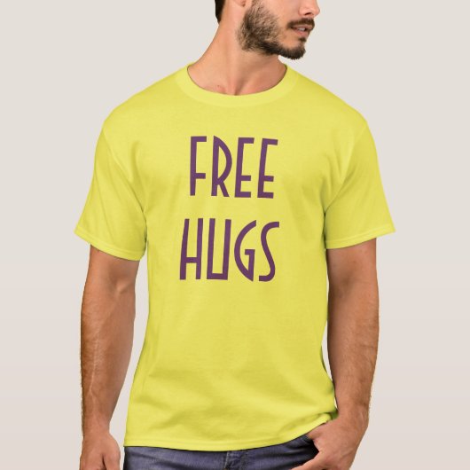 D&W FREE HUGS Yellow Version T-shirt (Voorkant)