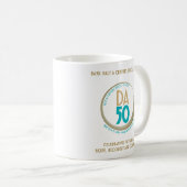 DA50 Worldwide Virtual Convention Mug in Gold/Teal Koffiemok (Voorkant rechts)