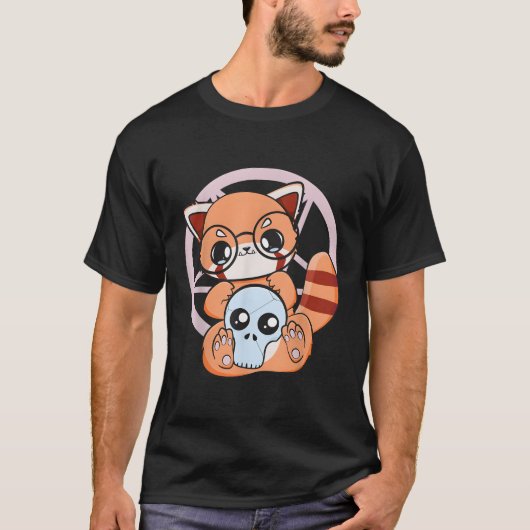 Dã A de los Muertos Rode Panda Mexico Pajama Paste T-shirt (Voorkant)