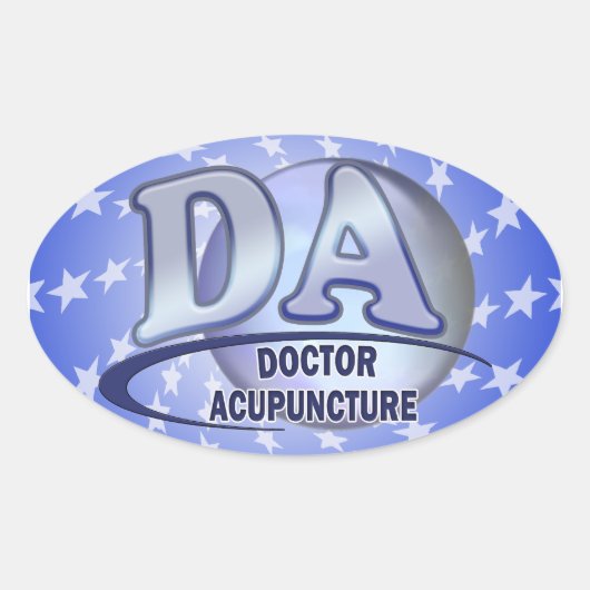 DA ACRONYM LOGO ARTS VAN ACUPUNCTUUR OVALE STICKER (Voorkant)