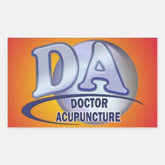 DA ACRONYM LOGO ARTS VAN ACUPUNCTUUR RECHTHOEKIGE STICKER (Voorkant)