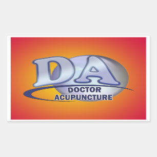 DA ACRONYM LOGO ARTS VAN ACUPUNCTUUR RECHTHOEKIGE STICKER