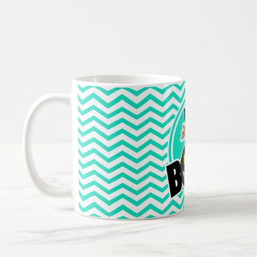 Da Bomb.  Aqua Green Chevron Koffiemok (Links)