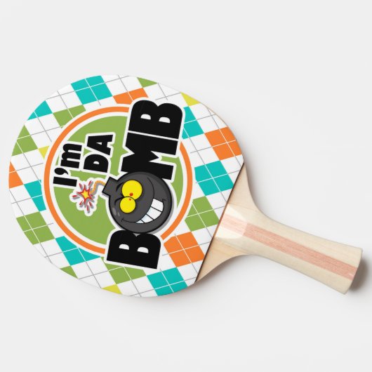 Da Bomb! Kleurrijk argyle patroon Tafeltennisbatje (Zijkant)