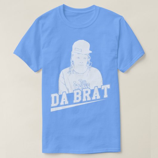 Da Brat witte retro T-shirt (Design voorkant)