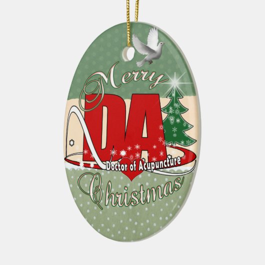 DA CHRISTMAS DOCTOR VAN ACUPUNCTURE KERAMISCH ORNAMENT (Links)