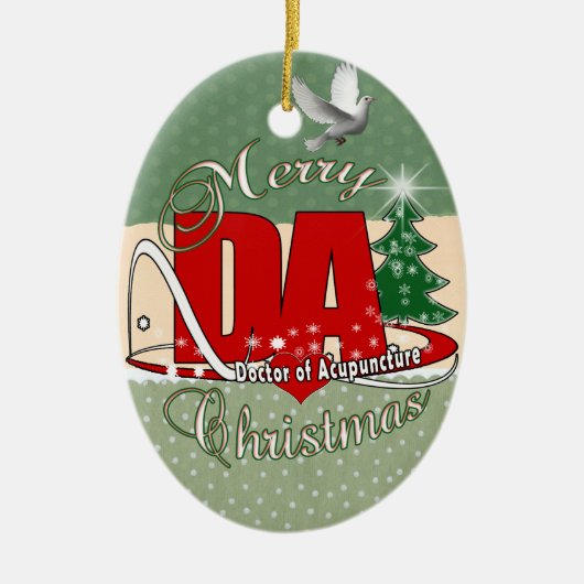 DA CHRISTMAS DOCTOR VAN ACUPUNCTURE KERAMISCH ORNAMENT (Voorkant)