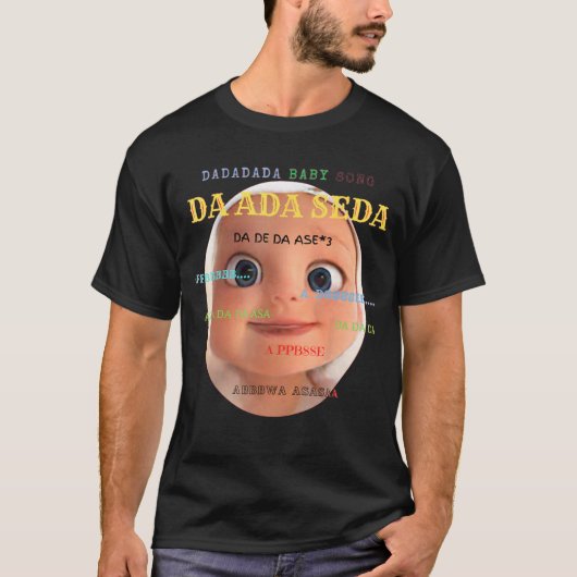 Da da da baby T-shirt met korte mouwen   Liedje gr (Voorkant)