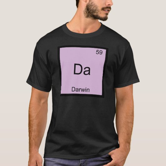 Da - Darwin Grappige Chemie Element Symbool T-shir T-shirt (Voorkant)