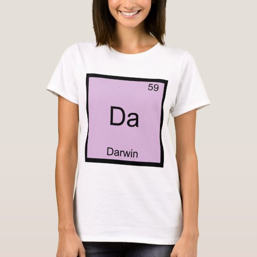 Da - Darwin Grappige Chemie Element Symbool T-shir T-shirt (Voorkant)