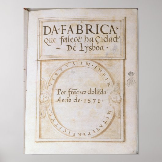 Da Fabrica que falha Cidade de Lysboa" Poster (Voorkant)