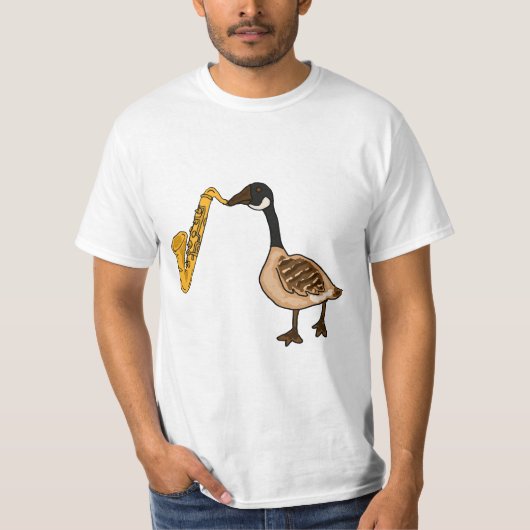 DA- Goose die het Saxophone T shirt speelt (Voorkant)