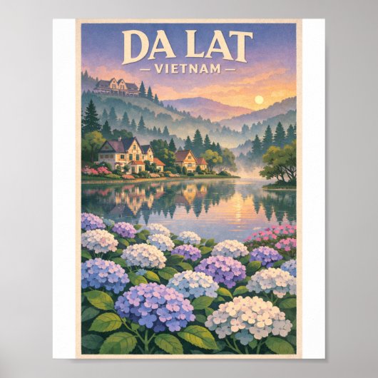 Da Lat Droomlandschap – Retro Reisprint Poster (Voorkant)
