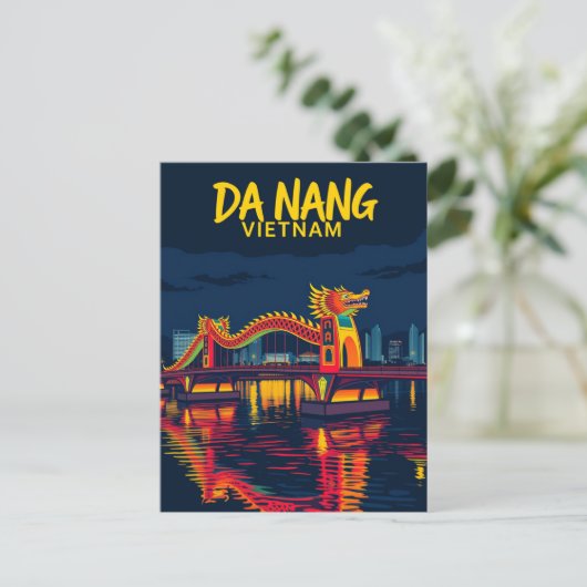 Da Nang Vietnam Dragon Bridge Reizen Briefkaart (Staand voorkant)
