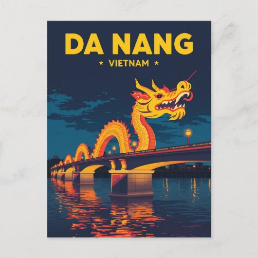 Da Nang Vietnam Dragon Bridge | Vintage Travel Briefkaart (Voorkant)
