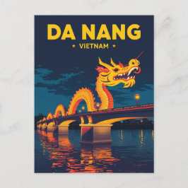 Da Nang Vietnam Drakenbrug | Vintage Reizen Briefkaart