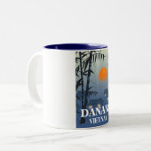 Da Nang Vietnam Reisposter Tweekleurige Koffiemok (Voorkant links)