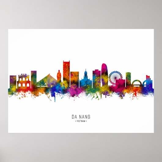 Da Nang Vietnam Skyline Poster (Voorkant)