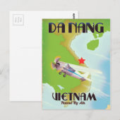 Da Nang Vietnam vintage reisposter Briefkaart (Voorkant / Achterkant)